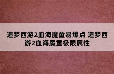 造梦西游2血海魔童易爆点 造梦西游2血海魔童极限属性